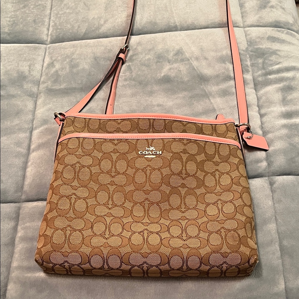 Coach Tan and Pink Crossbody Bag
